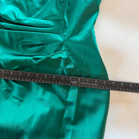 Lauren Ralph Lauren Emerald Green Dress Cocktail Ruched sz 18 - Picture 6 of 11